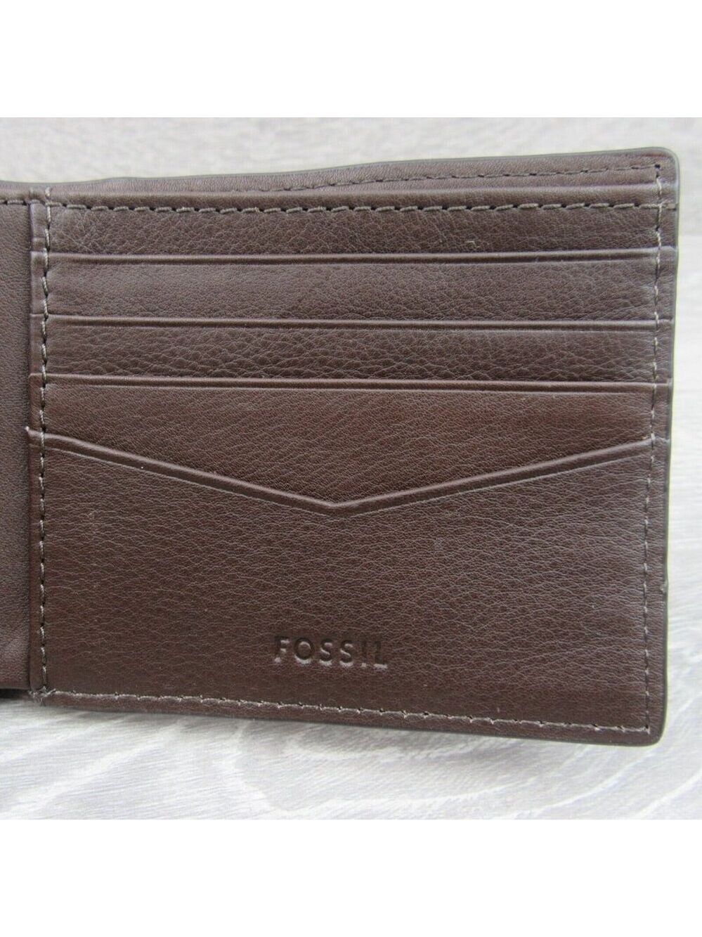 Fossil Journee Traveler Men's Brown Leather Wallet NEW - Picture 8 of 15